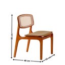 Ver imagem 2 de Conjunto de Jantar Malta 4 Lugares Tampo em Vidro Imbuia 120cm Moderna
