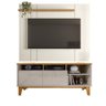 Bancada e Painel para Tv Lewis Off White Perolizado e Tauari - 1