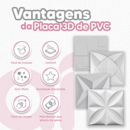 Kit 20 Placas Revestimento Auto Relevo Tijolinho Decorativo Lavável Quarto Sala 50cm X 50cm - 3