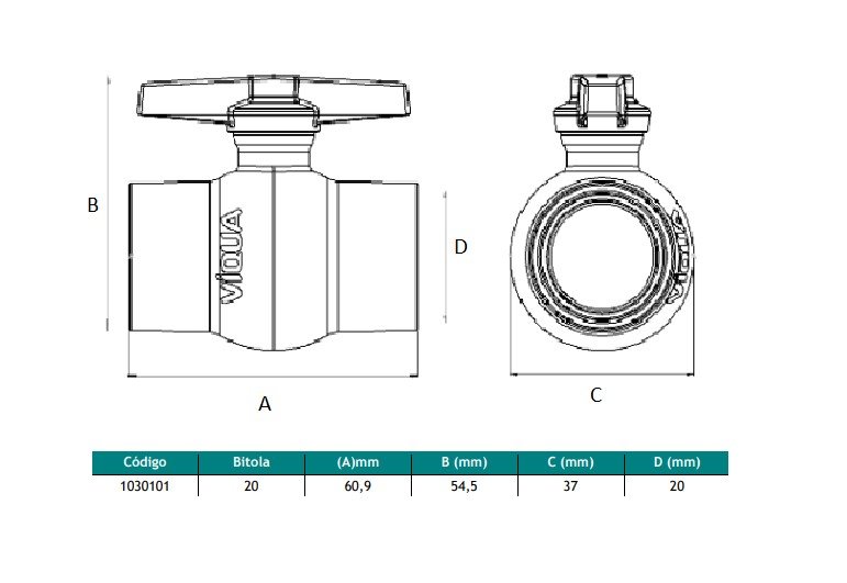 Registro Compact de Esfera Soldável 20mm Viqua - 2