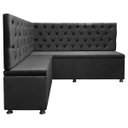 Ver imagem 5 de Kit Canto Alemão 4 Lugares com Baú e Capitonê Veludo Cinza 1,25x1,60m Sofa Store
