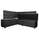Ver imagem 4 de Kit Canto Alemão 4 Lugares com Baú e Capitonê Veludo Cinza 1,25x1,60m Sofa Store