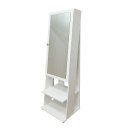 Ver imagem 5 de Espelho de Chão Grande Retângular 175x49cm 2 Prateleiras Porta Acessórios Retrô PE2024 Branco