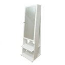 Ver imagem 5 de Espelho de Chão Grande Retângular 175x49cm 2 Prateleiras Porta Acessórios Retrô PE2024 Branco