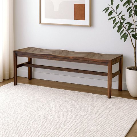 Banco de Madeira Maciça 3 Lugares 160cm Brut Iaza Móveis