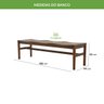 Banco de Madeira Maciça 3 Lugares 160cm Brut Iaza Móveis - 2