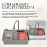 Cuba Cozinha Gourmet Premium Cascata com Torneira e Acessórios Aço Inox 304 Cinza - 5