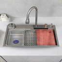 Ver imagem 3 de Cuba Cozinha Gourmet Premium Cascata com Torneira e Acessórios Aço Inox 304 Cinza