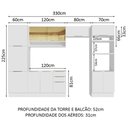 Ver imagem 4 de Armário de Cozinha Completa 330cm Branco Stella Madesa 03