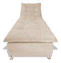 Ver imagem 1 de Sofa Cama Chaise Bicama Reclinavel Sala Lavinia Suede:Bege/Suede