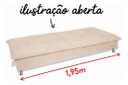 Ver imagem 5 de Sofa Cama Chaise Bicama Reclinavel Sala Lavinia Suede:Bege/Suede