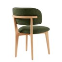 Ver imagem 2 de Cadeira de Jantar Lina Tecido Linho Verde Madeira Tom Natural - Ooca Móveis