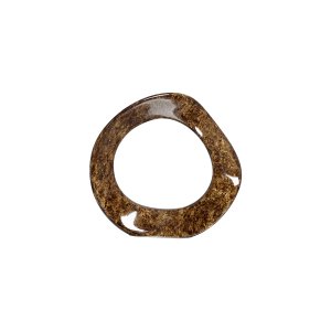 Escultura Decorativa de Cerâmica para Mesa Anel Marrom Petra 19x20x5 cm