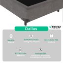 Ver imagem 5 de Cama Box com Colchão Viúvo Dallas Molas Ensacadas Tecido Sintético Cinza Vtech 128cm