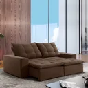 Ver imagem 1 de Sofá 4 Lugares Retrátil e Reclinável Super Pilow 250cm Paris Veludo 