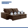 Sofá 4 Lugares Retrátil e Reclinável Super Pilow 250cm Paris Veludo  - 4