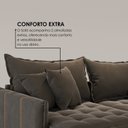 Ver imagem 5 de Sofá Cama Retrátil em Madeira Eucalipto e Veludo 220cm Creta Marrom