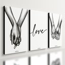 Ver imagem 1 de Kit 3 Quadro Decorativo Casal Namorados Amor Quarto Qualidade Premium 40x28cm