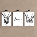 Ver imagem 2 de Kit 3 Quadro Decorativo Casal Namorados Amor Quarto Qualidade Premium 40x28cm