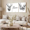 Ver imagem 3 de Kit 3 Quadro Decorativo Casal Namorados Amor Quarto Qualidade Premium 40x28cm