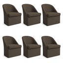 Ver imagem 1 de Kit 6 Poltronas Decorativas Malli Linho - Pallazio Cor:Marrom