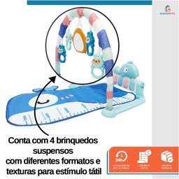 Tapete de Atividades Bebê Piano Musical Mobile Baby Style com Teclado Removível Luzes e Sons Estímul - 6