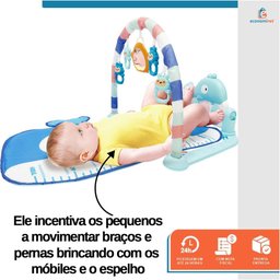 Tapete de Atividades Bebê Piano Musical Mobile Baby Style com Teclado Removível Luzes e Sons Estímul - 4