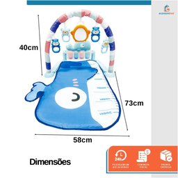 Tapete de Atividades Bebê Piano Musical Mobile Baby Style com Teclado Removível Luzes e Sons Estímul - 2