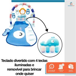 Tapete de Atividades Bebê Piano Musical Mobile Baby Style com Teclado Removível Luzes e Sons Estímul - 5