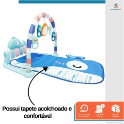 Tapete de Atividades Bebê Piano Musical Mobile Baby Style com Teclado Removível Luzes e Sons Estímul - 3