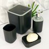Kit Banheiro Lavabo 4 Peças Resistente e Moderno:preto - 1