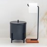 Suporte Papel Higienico e Lixeira Level Base em Peroba Preto - Harmônica Móveis - 1