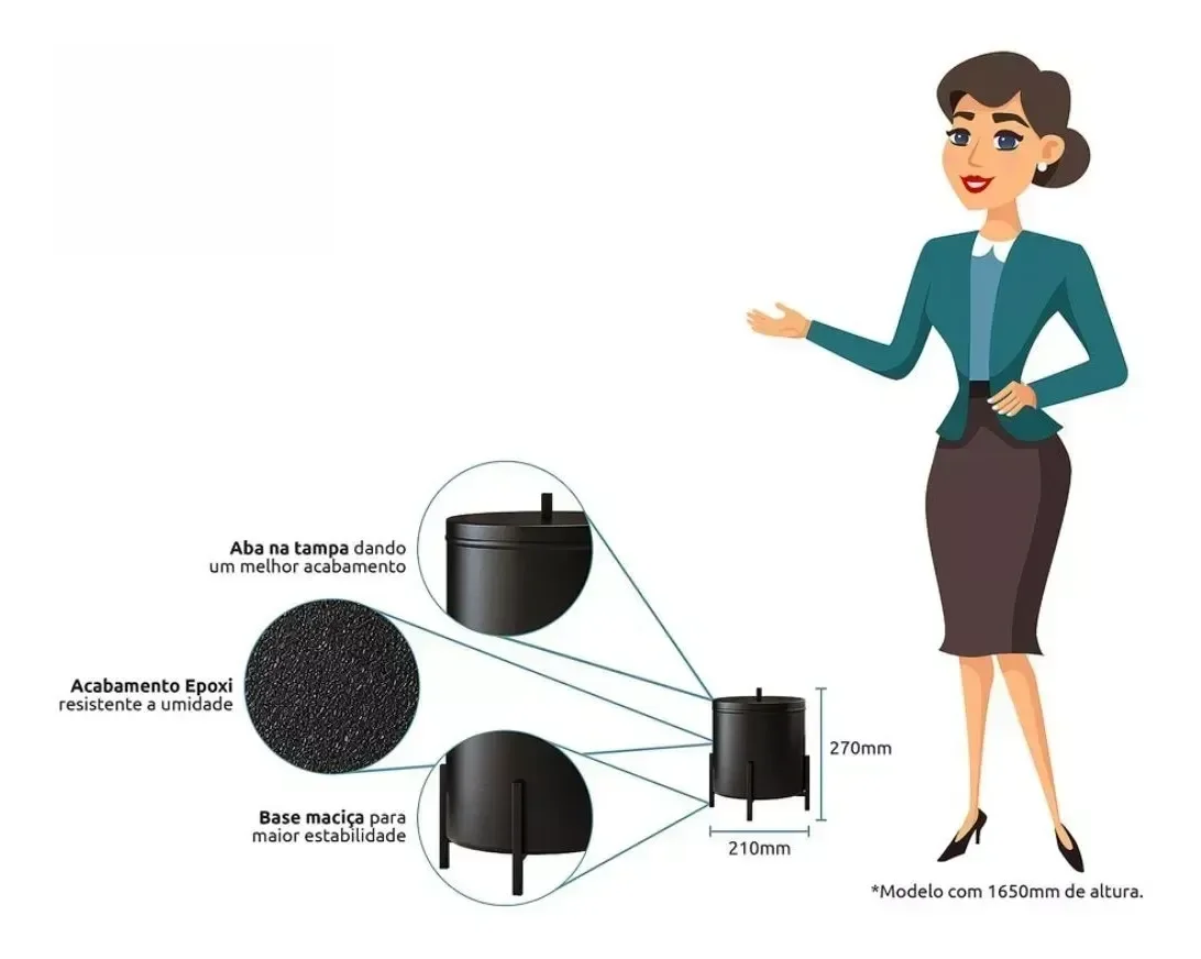 Ver mais imagens de Suporte Papel Higienico e Lixeira Level Base em Peroba Preto - Harmônica Móveis