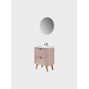 Ver imagem 5 de Gabinete para Banheiro com Cuba e Espelho Redondo 60cm Retro Mdf Rosa Milano - On Móveis