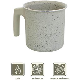 Fervedor Leiteira Antiaderente Cerâmica Ibiza Vanilla 0,9l - Branco - 4