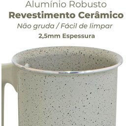Fervedor Leiteira Antiaderente Cerâmica Ibiza Vanilla 0,9l - Branco - 3