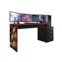 Ver imagem 2 de Mesa Gamer Escrivaninha DRX5000 1780000cm Espresso Móveis Preto Tx E Vermelho