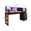 Ver imagem 3 de Mesa Gamer Escrivaninha DRX5000 1780000cm Espresso Móveis Preto Tx E Vermelho