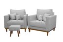 Ver imagem 2 de Kit 2 Poltronas Beny - Linho Cinza