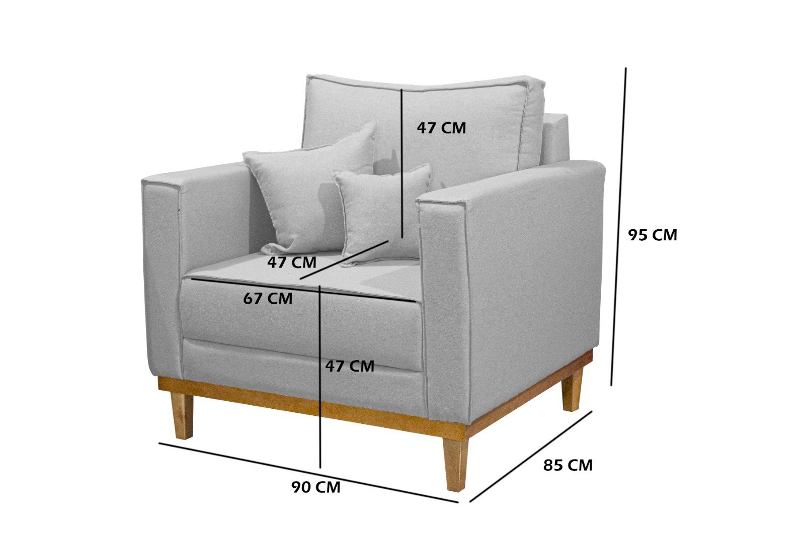 Kit 2 Poltronas Beny - Linho Cinza - 4