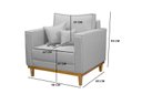 Ver imagem 4 de Kit 2 Poltronas Beny - Linho Cinza