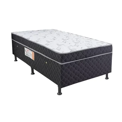 BOX BASE CONJUGADA ESPUMA DUPLA SOLTEIRO KING POLIESTER (110KG - 0.96X2.03X56):CINZA