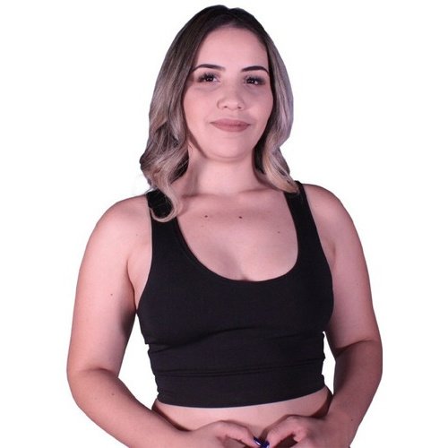 Top academia Feminino Suplex Fitness Treino Cor:Cinza;Tamanho:M - 3