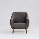 Ver imagem 4 de Poltrona Tecido Linho Base Madeira Paloma