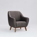 Ver imagem 1 de Poltrona Tecido Linho Base Madeira Paloma