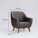 Ver imagem 2 de Poltrona Tecido Linho Base Madeira Paloma Mescla Marrom