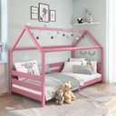 Ver imagem 1 de Cama Montessoriana Madeira Maciça Casa com Estrado Fina Rosa Idimex
