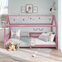Ver imagem 2 de Cama Montessoriana Madeira Maciça Casa com Estrado Fina Rosa Idimex