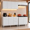 Ver imagem 1 de Armário Cozinha Completa Modulada 197cm com Balcão Cooktop Cor:Branco