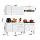 Ver imagem 3 de Armário Cozinha Completa Modulada 197cm com Balcão Cooktop Cor:Branco